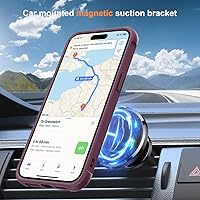 Vista 4 de Funda de grado militar compatible con iPhone 14 Plus de 6.7 pulgadas, con soporte magnético invisible tipo anillo, compatible con MagSafe y gran