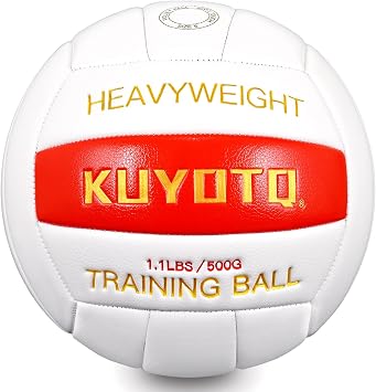 1.1lbs/500g Weighted Heavy Volleyball For Setters Serve Trainer Setter Weighted Volleyball Training Equipment Size 5 Thickened Surface Soft Leather Durable in&Outdoor Training Setting Rebounders