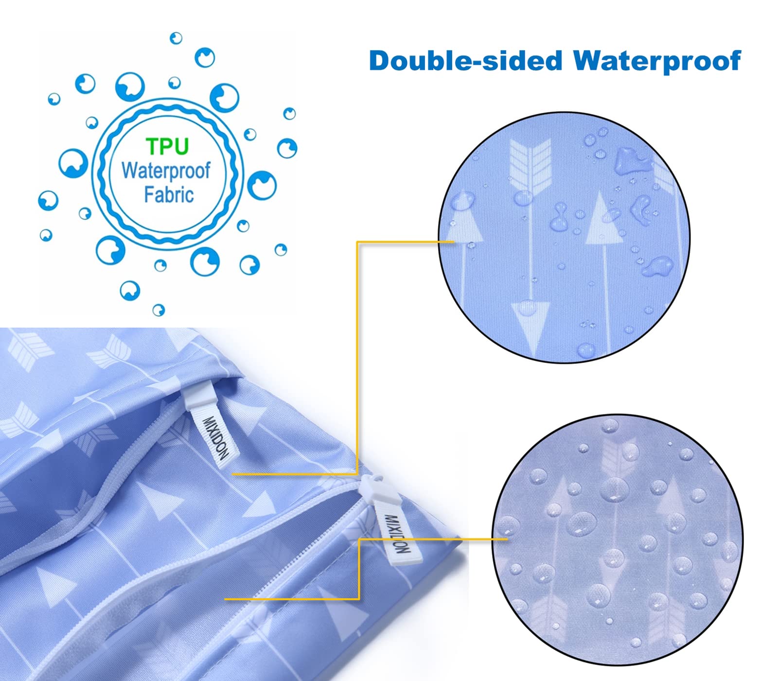 Wetbag Borsa per Pannolini Lavabili Impermeabile con Doppia Cerniera Wet Dry Bag, Viaggi Spiaggia Piscina Gym, Pattern 11