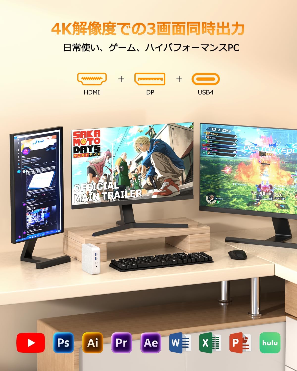 ホワイトミニPC☆Ryzen 5 6600H 16GB 512GB Win11 Amazon.co.jp