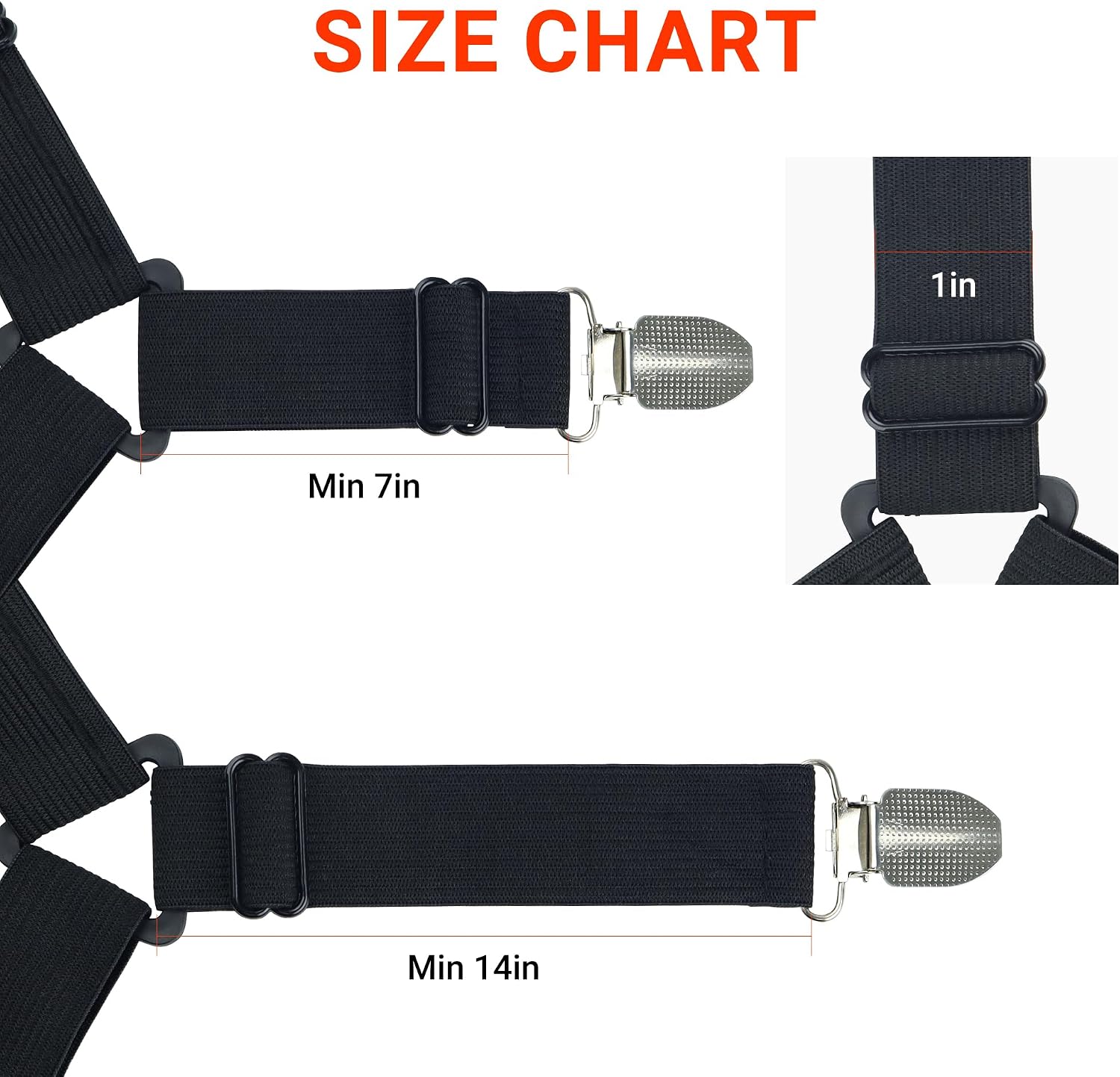 Bed Sheet Holder Straps, Adjustable Bed Sheet Clips for Corner, Upgrade Non Slip Sheet Holders Keep Sheets Firm & Tight, Easy to Install Durable Fasteners
