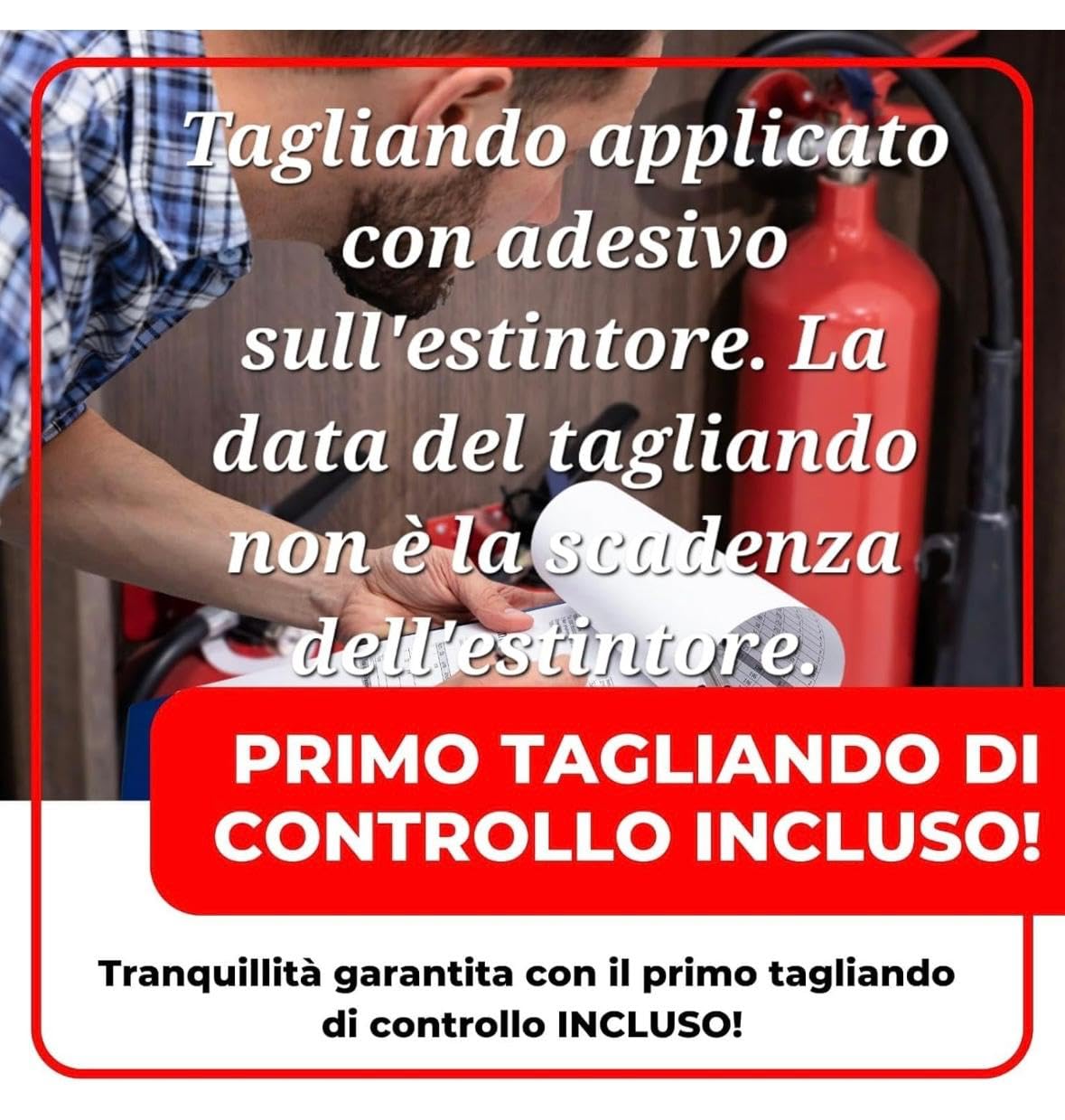 ESTINTORE A POLVERE DA KG 6 COMPRESO DI STAFFA E CARTELLO "ESTINTORE" PIU' CARTELLINO DI MANUTENZIONE