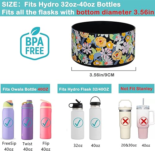Vista 157 de HEYSKAY Protective Silicone Boot for Hydro Flask Water Bottle Wide Mouth Water Bottle Anti-Slip Silicone Boot Bottom Protector Water Bottle