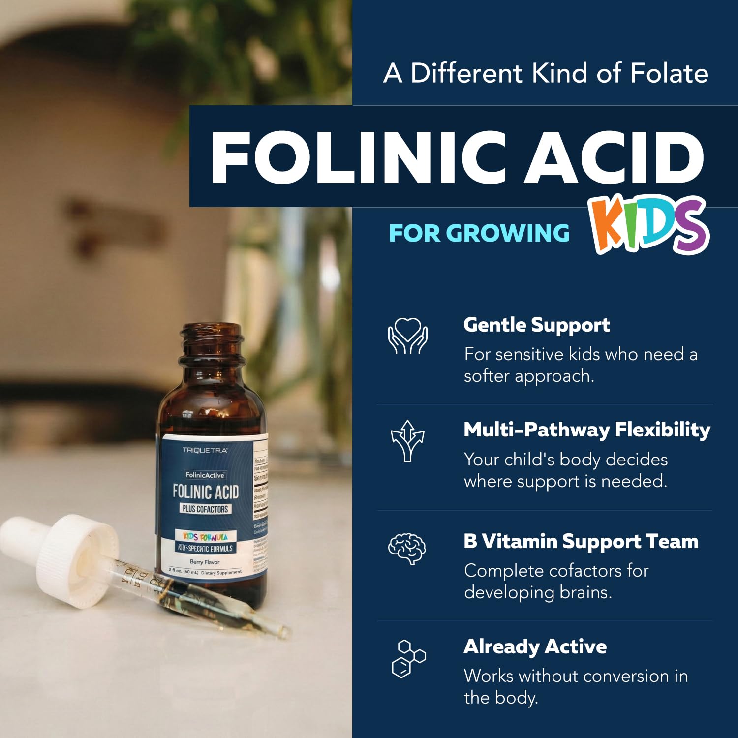 FolinicActive Kids - Gentle Organic Folinic Acid + B12, B6 & B2 Cofactors — Amazon image 3