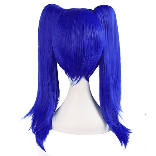 Miniatura 4 de MapofBeauty 20 pulgadas197in - Pelucas de cabello lacio de doble cola azul marino