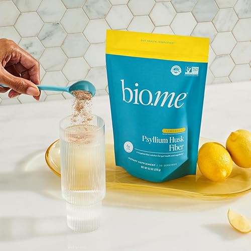 Miniatura 7 de Fiber Rescue - Polvo de cáscara de psyllium para salud digestiva y alivio de la hinchazón, polvo de fibra soluble prebiótica con sabor a limonada