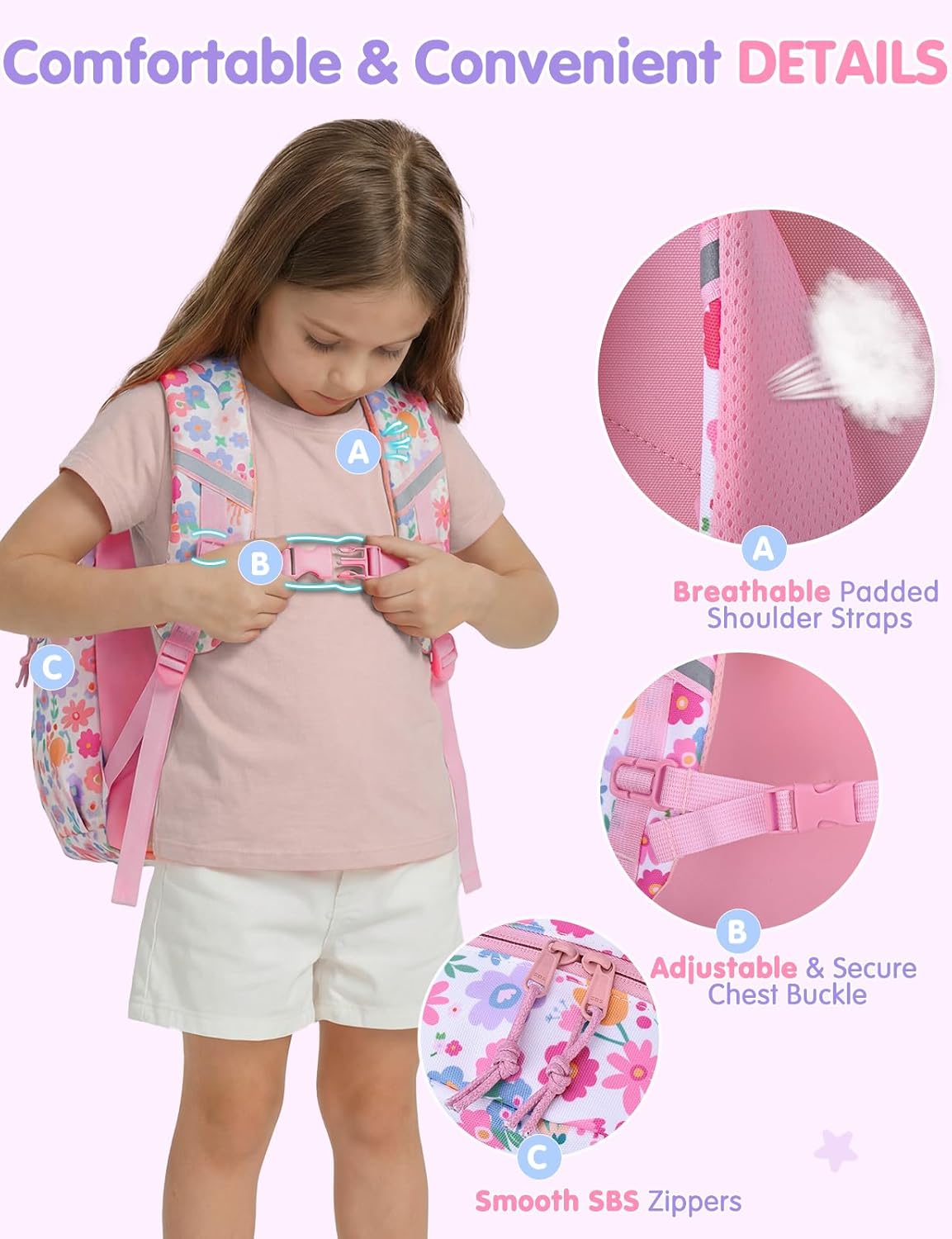 Kasqo Kids Backpack, Water-Resistant Elementary & Primary School Bag for Boys Girls 4-8 Years, 15" H, Fits A4 Folders