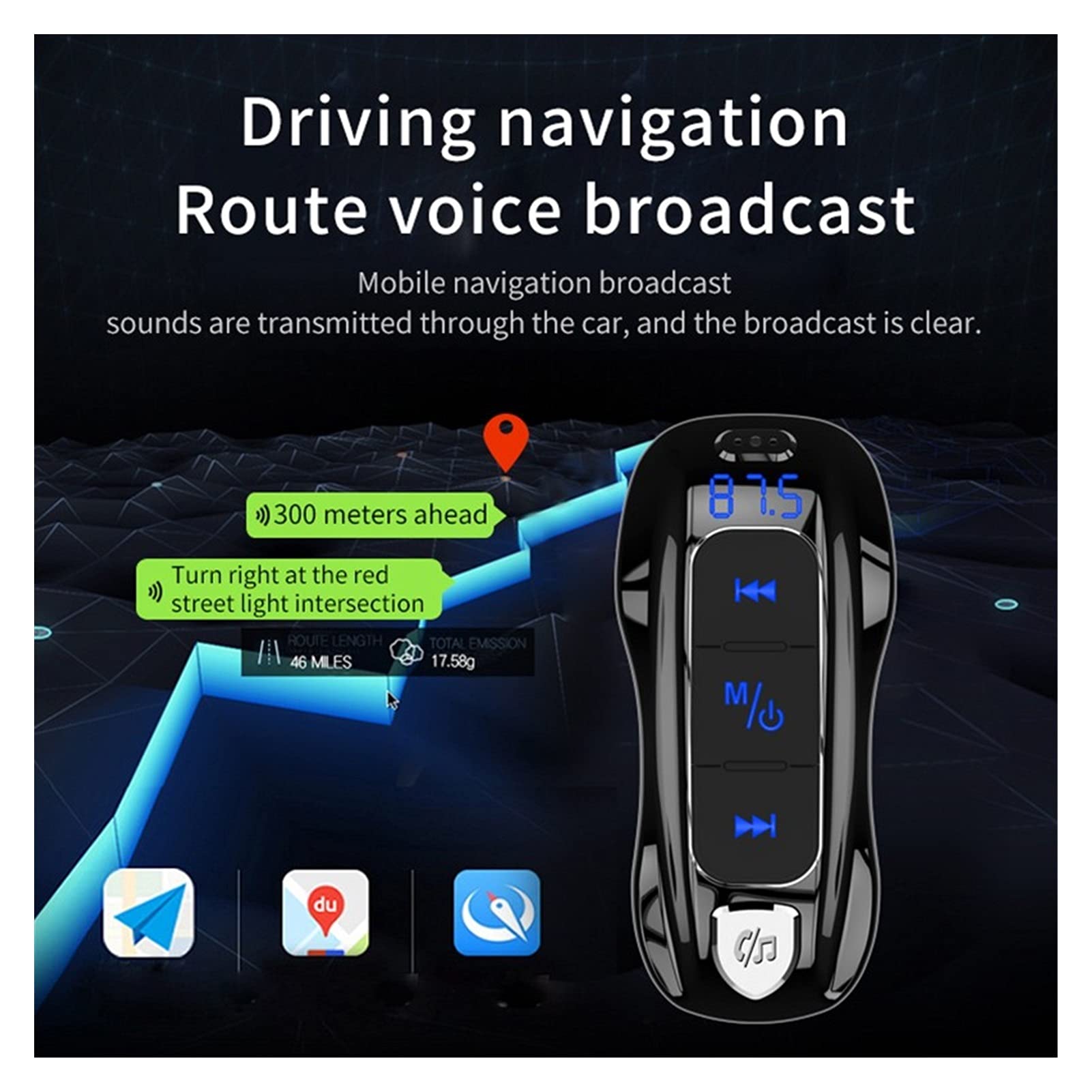 Adattatore Audio Bluetooth. Auto Pieghevole FM. Trasmettitore Bluetooth Bluetooth 5.0 MP3. Lettore Musicale PD3.0. Ricarica Rapida TF. Adattatore Radio Automatico Disco u Disco