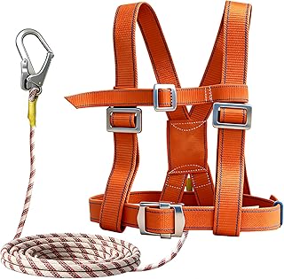 Cinto de segurança antiqueda, cinto de segurança ajustável, com mosquetão de aço, ajustável 50-140 cm, capacidade de carga 100 kg para tetadores, indústria, trabalho em altura