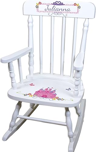 Miniatura 3 de My Bambino Mecedora personalizada para niñas, mecedora de madera blanca