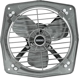 Usha Aeroclean 300 mm (12‑Inch) Exhaust Fan | Goodbye Oil & Dust Lacquer Coating | 100% Copper Motor | Scratch‑&‑Stain‑Resistant | Aerodynamically Balanced Blades | 2‑Year Warranty| Metallic Grey