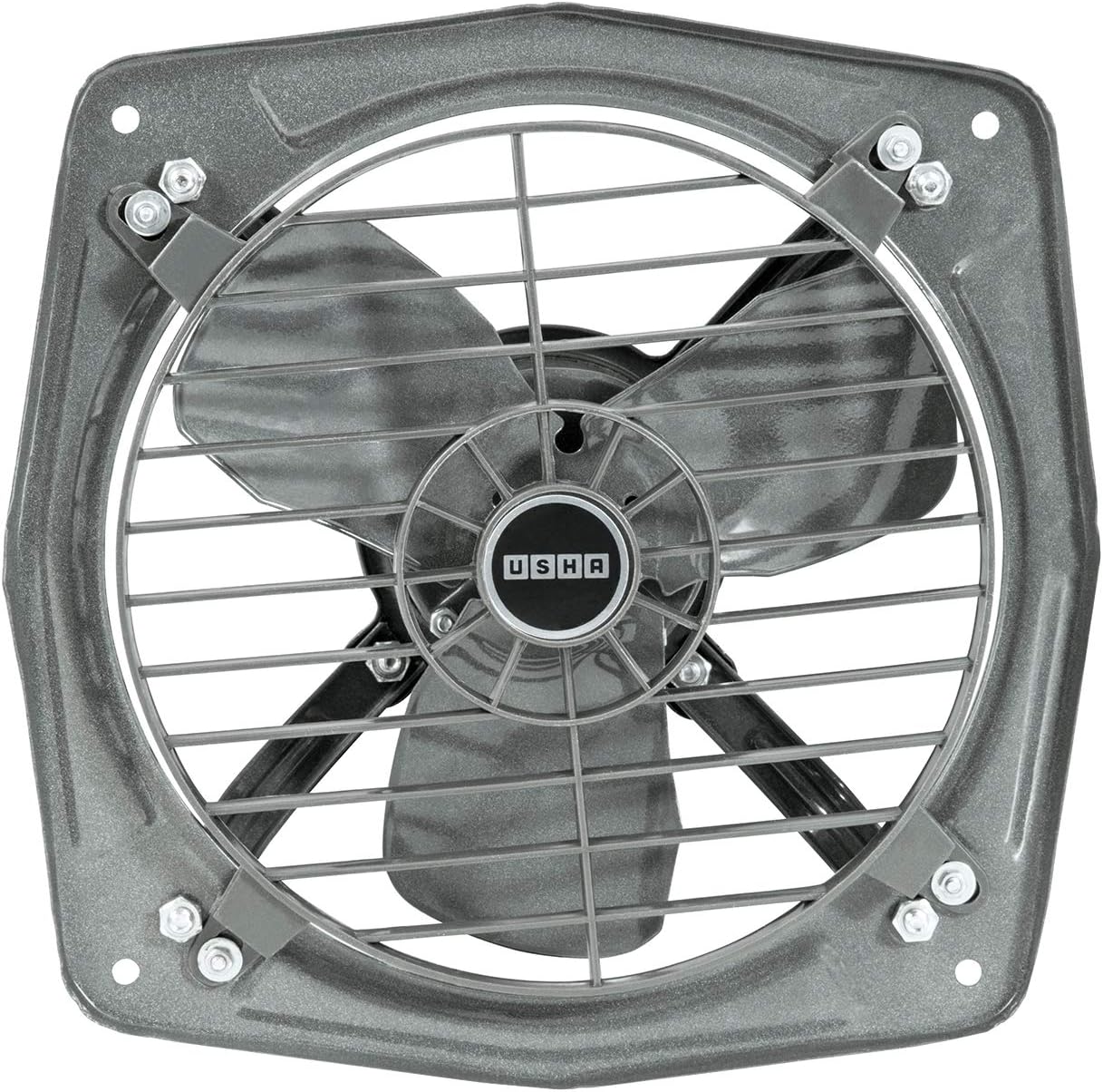 Usha Aeroclean 300 mm (12‑Inch) Exhaust Fan | Goodbye Oil & Dust Lacquer Coating | 100% Copper Motor | Scratch‑&‑Stain‑Resistant | Aerodynamically Balanced Blades | 2‑Year Warranty| Metallic Grey