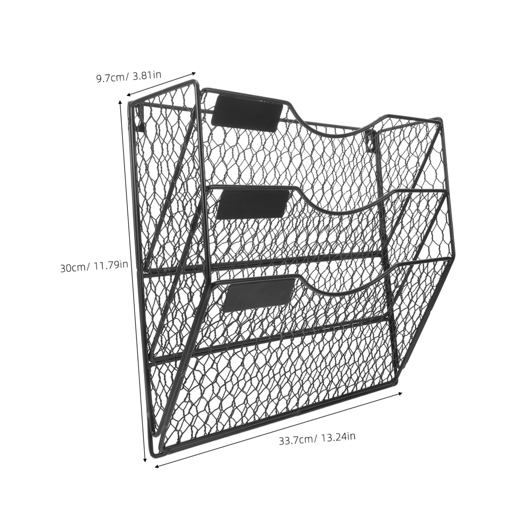 VILLCASE Organizador de Archivos de Pared Negro de Metal 3 Compartimentos y Diseño Moderno para Oficina y Escuela, Ahorra Espacio y Mantiene Documentos Ordenados