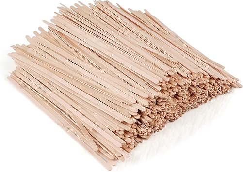 MOWPOG 700 Pcs Natural Wooden Coffee Stirrers, 7.5