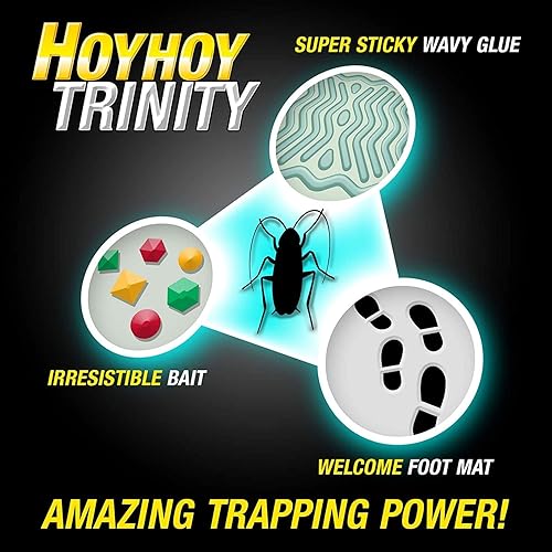 Miniatura 2 de HOY HOY Trap A Roach - 100 trampas [paquete de 20] trampas de pegamento para cebos, seguros para niños y mascotas en interiores y mascotas, trampa