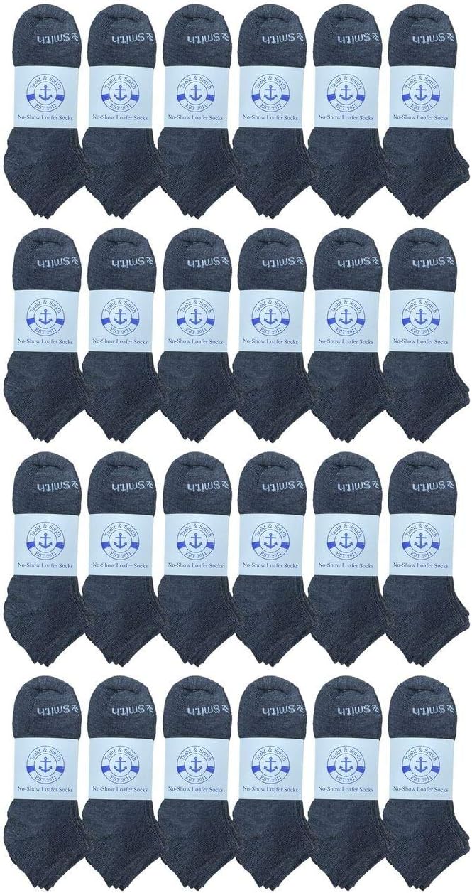 24 Pairs of Low Cut Ankle Socks for Big Kids, Boys Girls, Bulk Pack Sock Size 6-8