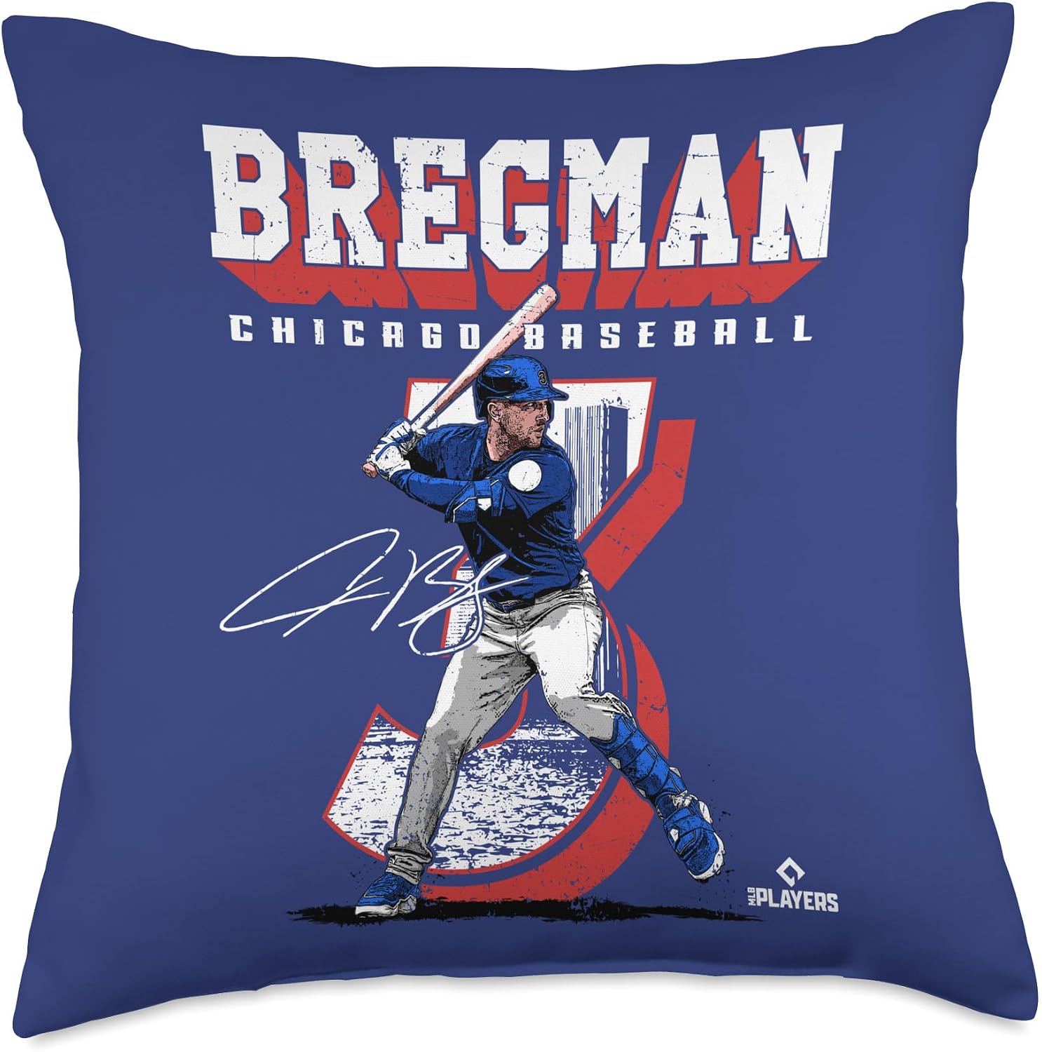 Alex Bregman | Chicago C Baseball Players | MLBALB206M Throw Pillow