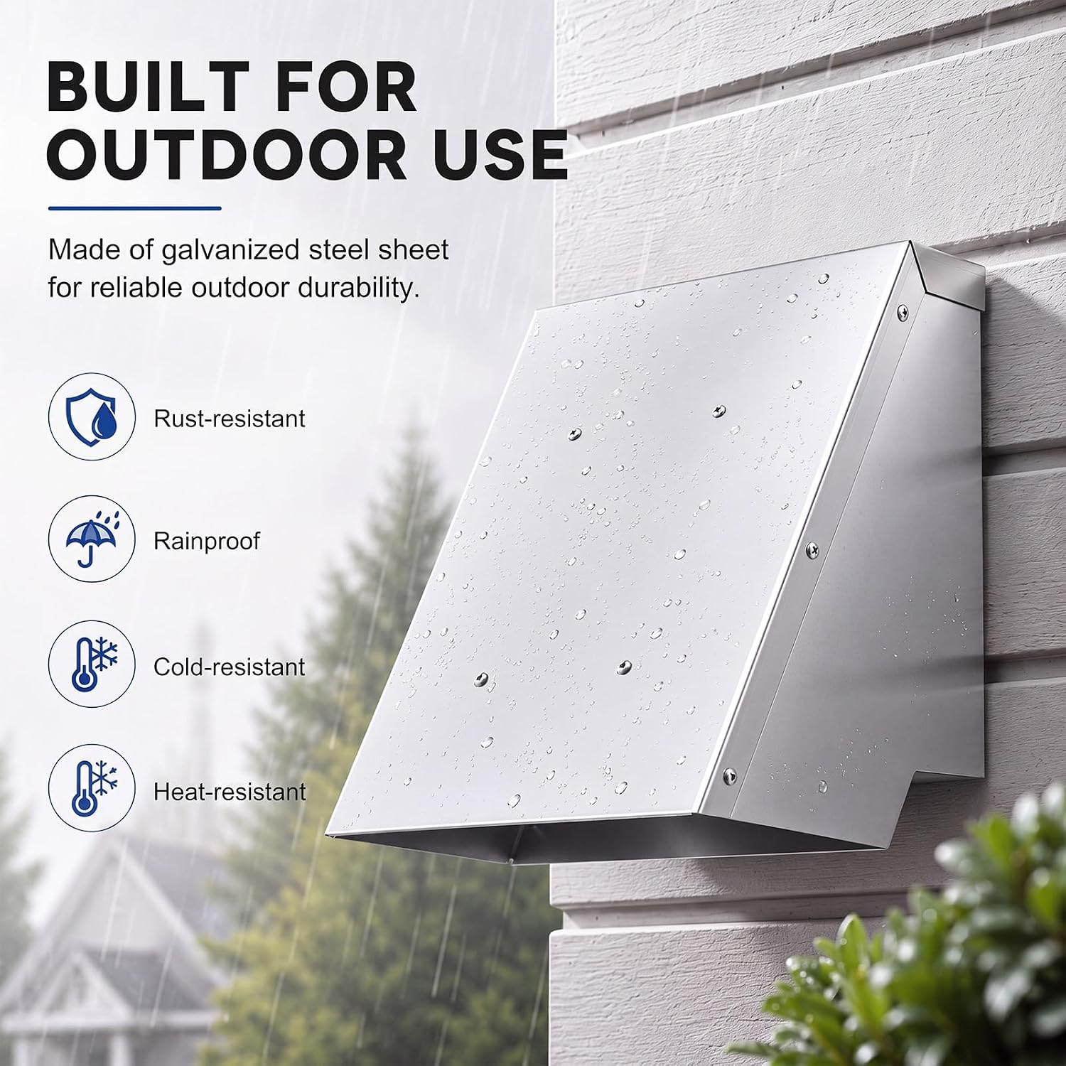 Zonon 1 Pack 3 Inch Square Horizontal Swivel Chimney Cap, Galvanized Steel