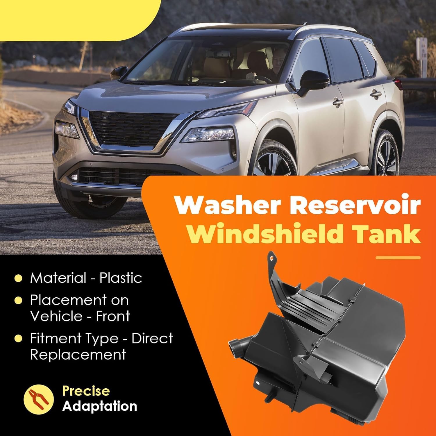 Washer Reservoir Windshield Tank without Sensor Compatible with AltIma 2013-2018 Maxima 2017-2018, 289109HM0A 28910-9HM0A NI1288165