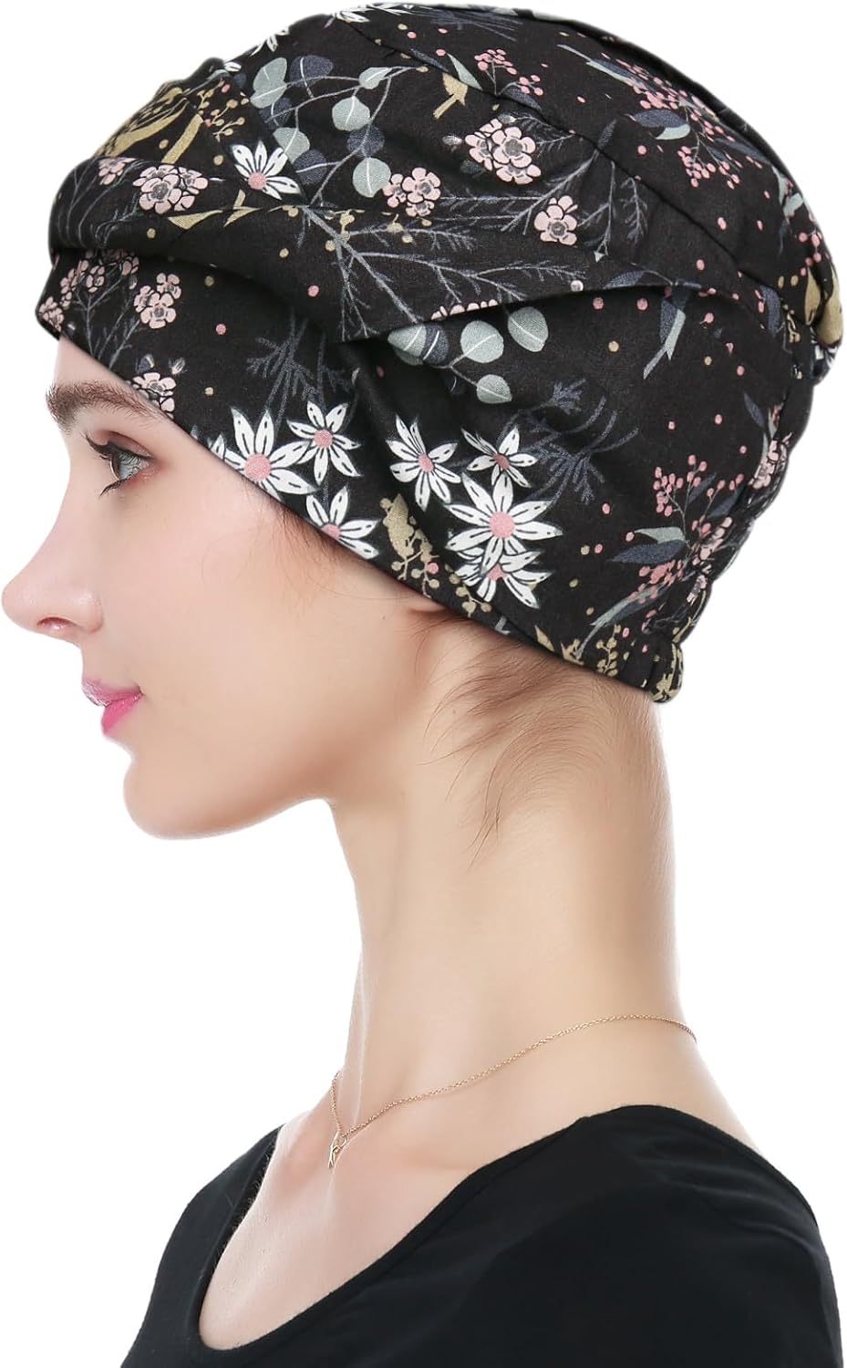 Alnorm 100% Cotton Fashion Headwear Chemo Caps with Stretchy Band for Hair Loss Women - Image 2
