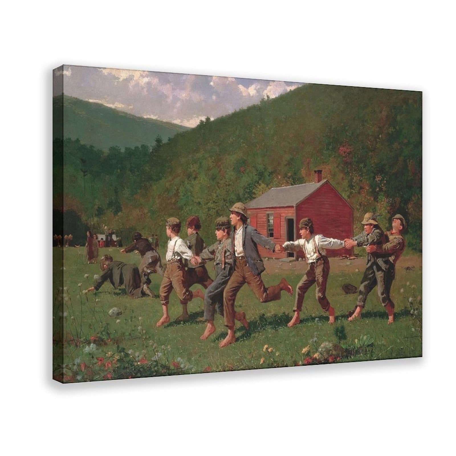Toile imprimée Snap The Whip Winslow Homer de qualité supérieure décoration murale de salon - 8
