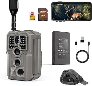 GardePro X66 Pro Cellular Trail Camera – 64GB SD Card Included, Live View, Built-in GPS, Long-Life 7800mAh Battery, Shared Data Plan, Night Vision, Compatible with Verizon/AT&T/T-Mobile asin的图片