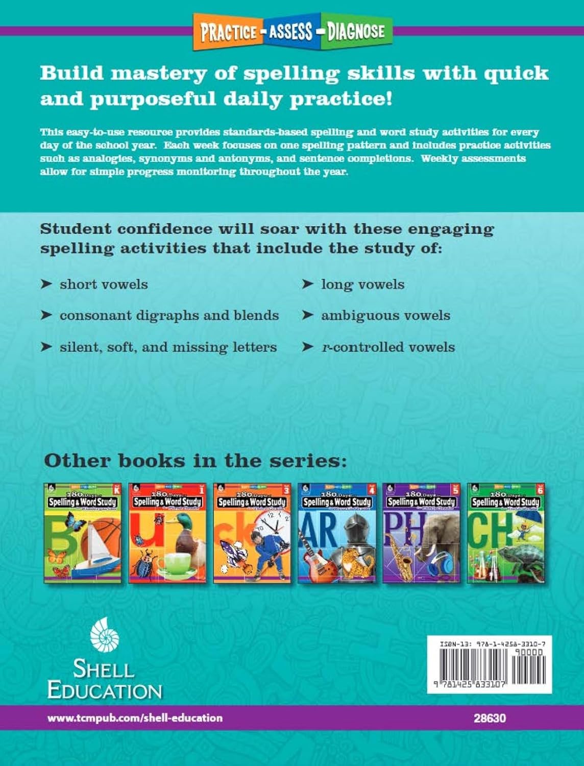 180 Days™: Reading, Vocabulary/Language for 2nd Grade Practice Workbook for Classroom and Home, Cool and Fun Practice Created by Teachers (180 Days of Practice) image 2 of 6 1425833101