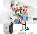 1080p Security Camera Wireless, Cloud Storage (Sold Separately), Live View, 2-Way Audio, Night Vision, Spotlights, 2.4G WiFi Only, Instant Alerts, Rechargeable Battery, Outdoor Indoor Surveillance