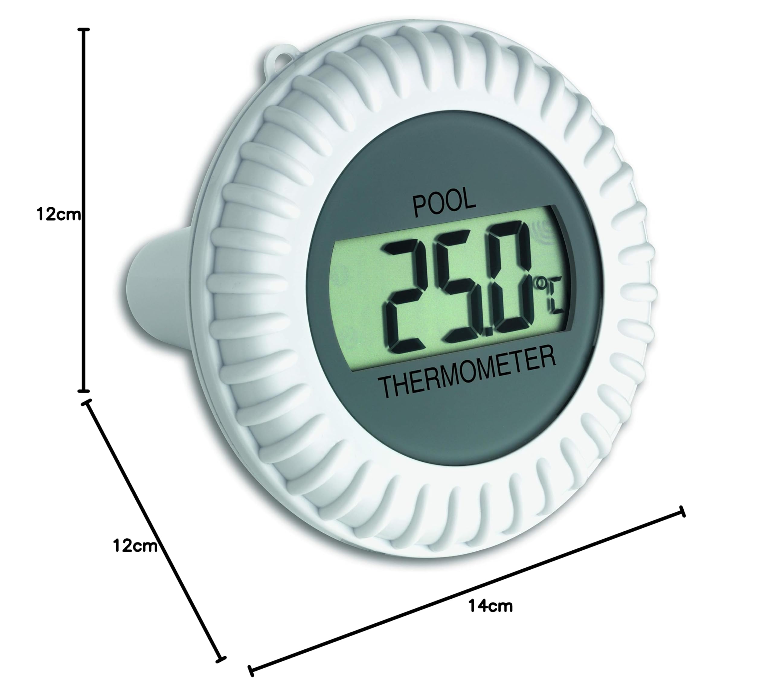 TFA Dostmann Émetteur Piscine avec écran 30.3199.IT pour Stations Radio TFA 30.3060 | 30.3039 | 30.3053 pour bassins, piscines et piscines Blanc/Gris