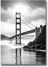 Golden Gate Bridge Poster Print, A Rare Morning in San Francisco Black and White Photo Print, Bay Area Wall Art Home Decor, Poster Wall Art, Arts