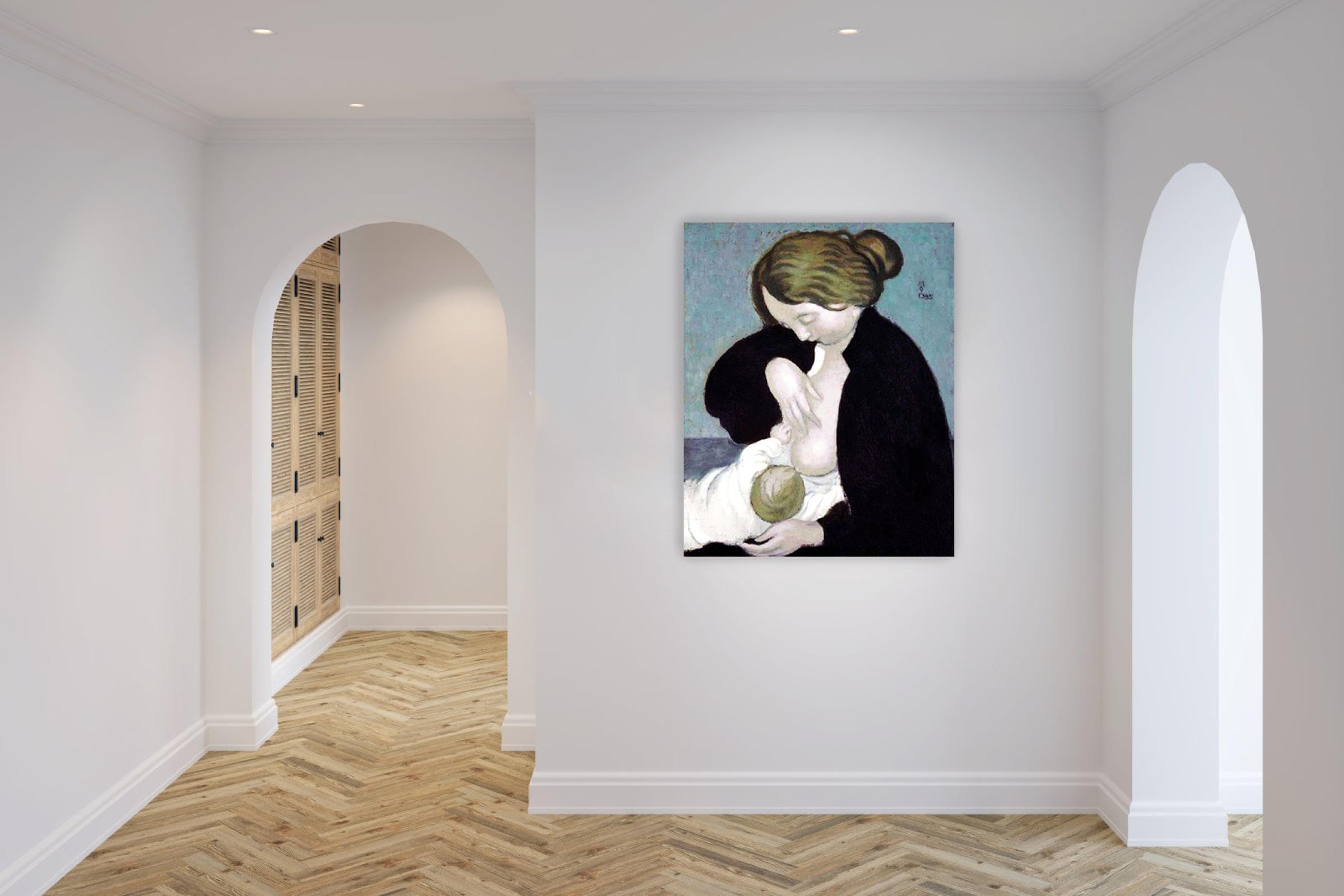 Matka i dziecko, Maurice Denis, wydruki, słynny plakat reprodukcje obrazów olejnych, druk Giclee na płótnie - klasyczne płótno, obrazy ścienne do dekoracji salonu, 30 x 40 cm, oprawione