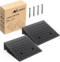 Nilight Rubber Curb Ramps 5 Inch Rise, Heavy Duty 7000lbs Threshold Ramps for Cars, Wheelchairs, Scooters - 2 Pack Portable Driveway Ramps