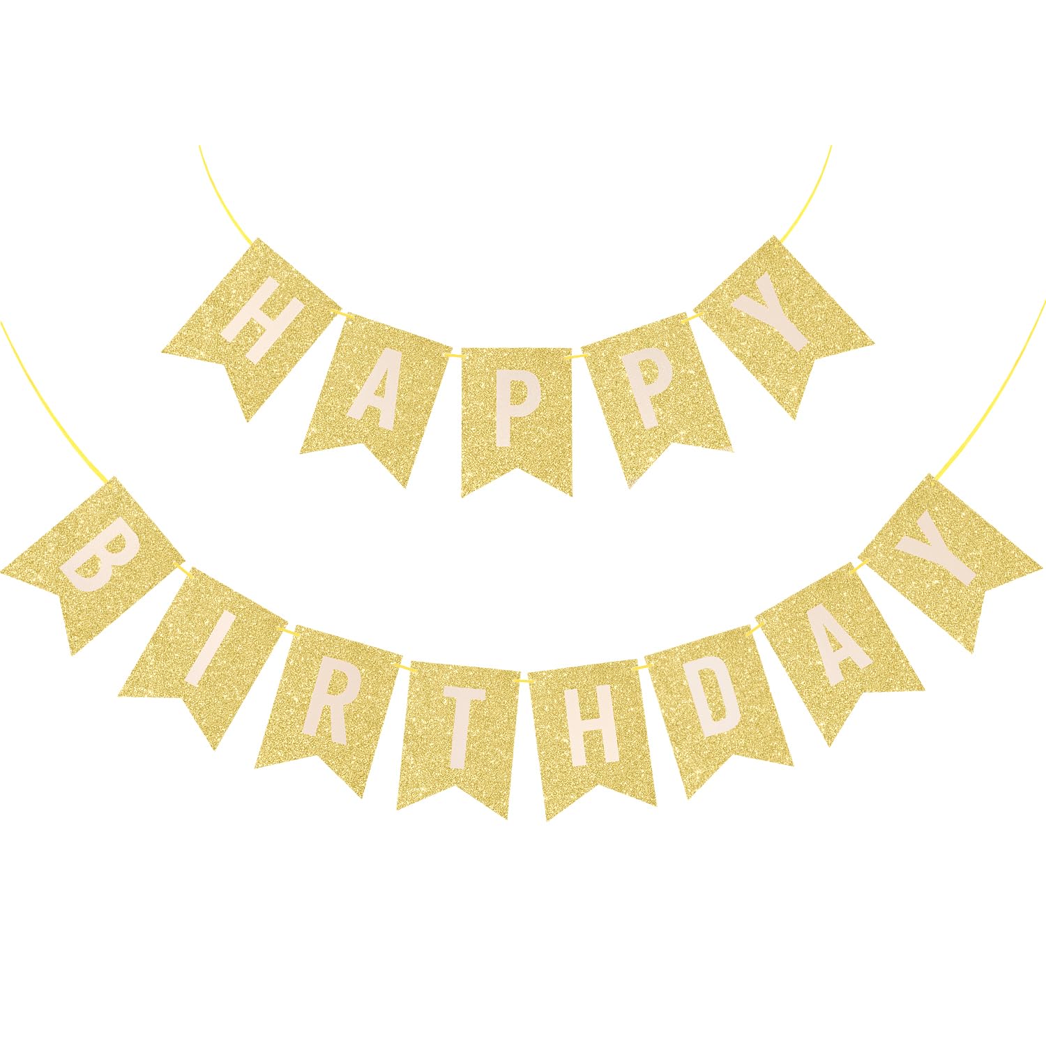 Happy Birthday-Banner, goldene Happy Birthday-Wimpelkette, glitzerndes Happy Birthday-Schild, Geburtstagsdekoration für Frauen- und Mädchengeburtstagspartys, Wand- und Türgirlande