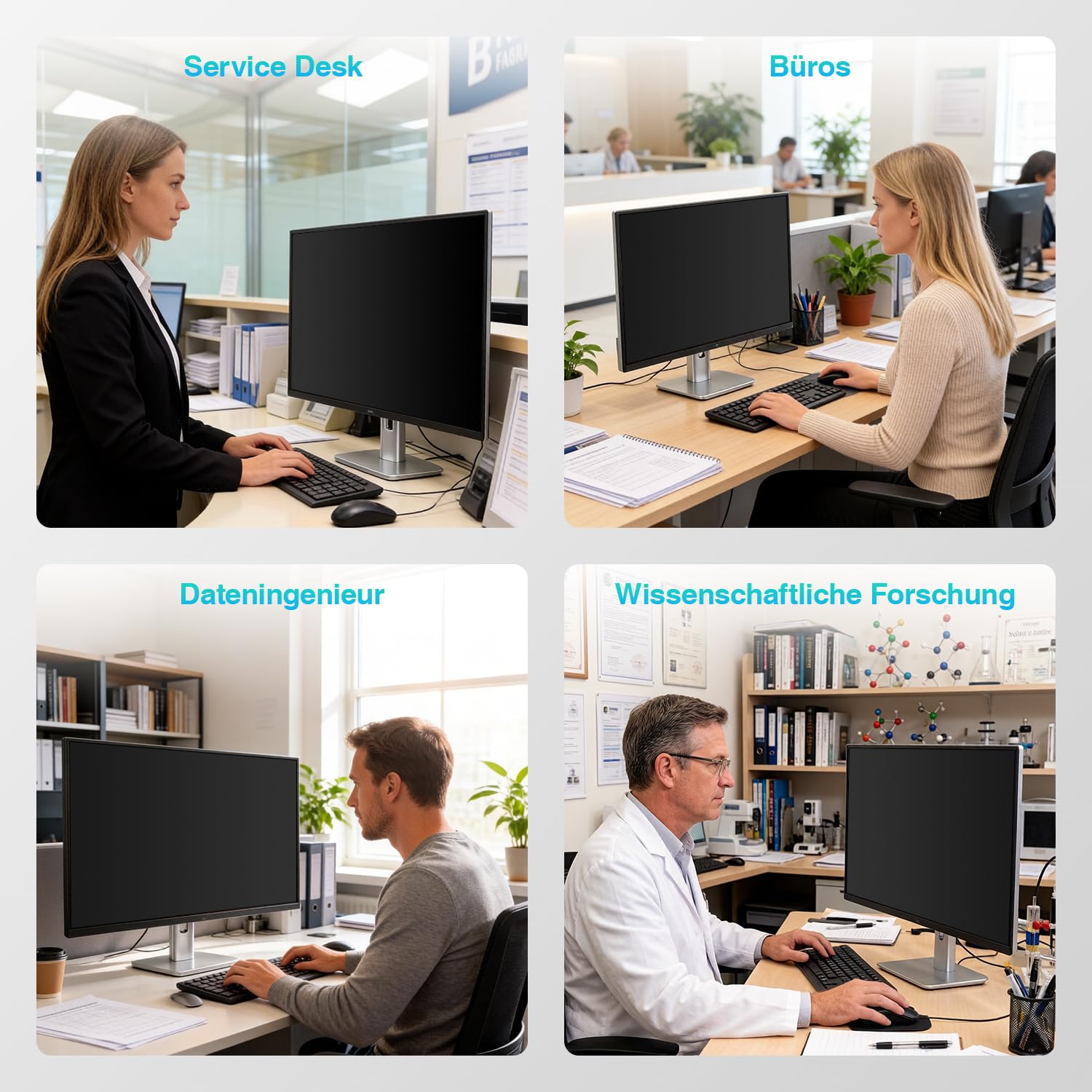 Blickschutzfolie für 27 Zoll 16:9 (59.8 x 33.7 cm) Monitor | Blaulichtfilter, Blendschutz, Abnehmbar Sichtschutzfolie für PC Computermonitore, Blickschutzfilter für Büro