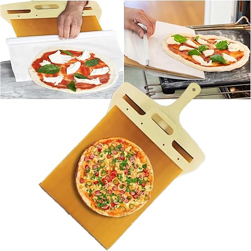 Pala deslizante de pizza 2024 más nuevo antiadherente Pala Pizza Scorrevole, Super Pizza Peel Easy Transfer para masa de pizza, pala de pizza