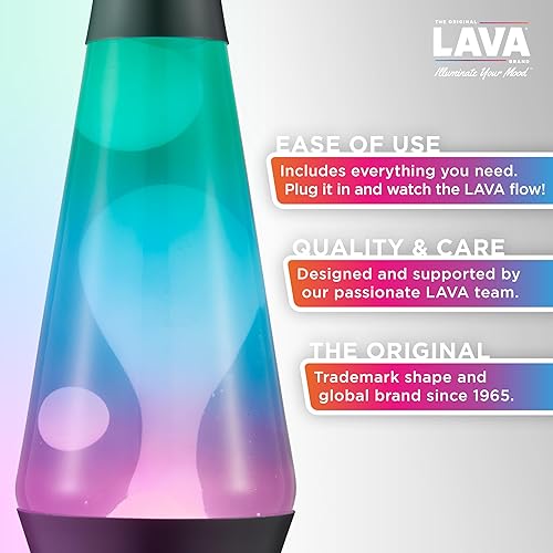 Miniatura 2 de The Original Lava Lamp - 14.5" gris plomizo - Lámpara clásica de movimiento líquido - Tri-color verdeazulpúrpura - Artículo #2098 (exclusivo de