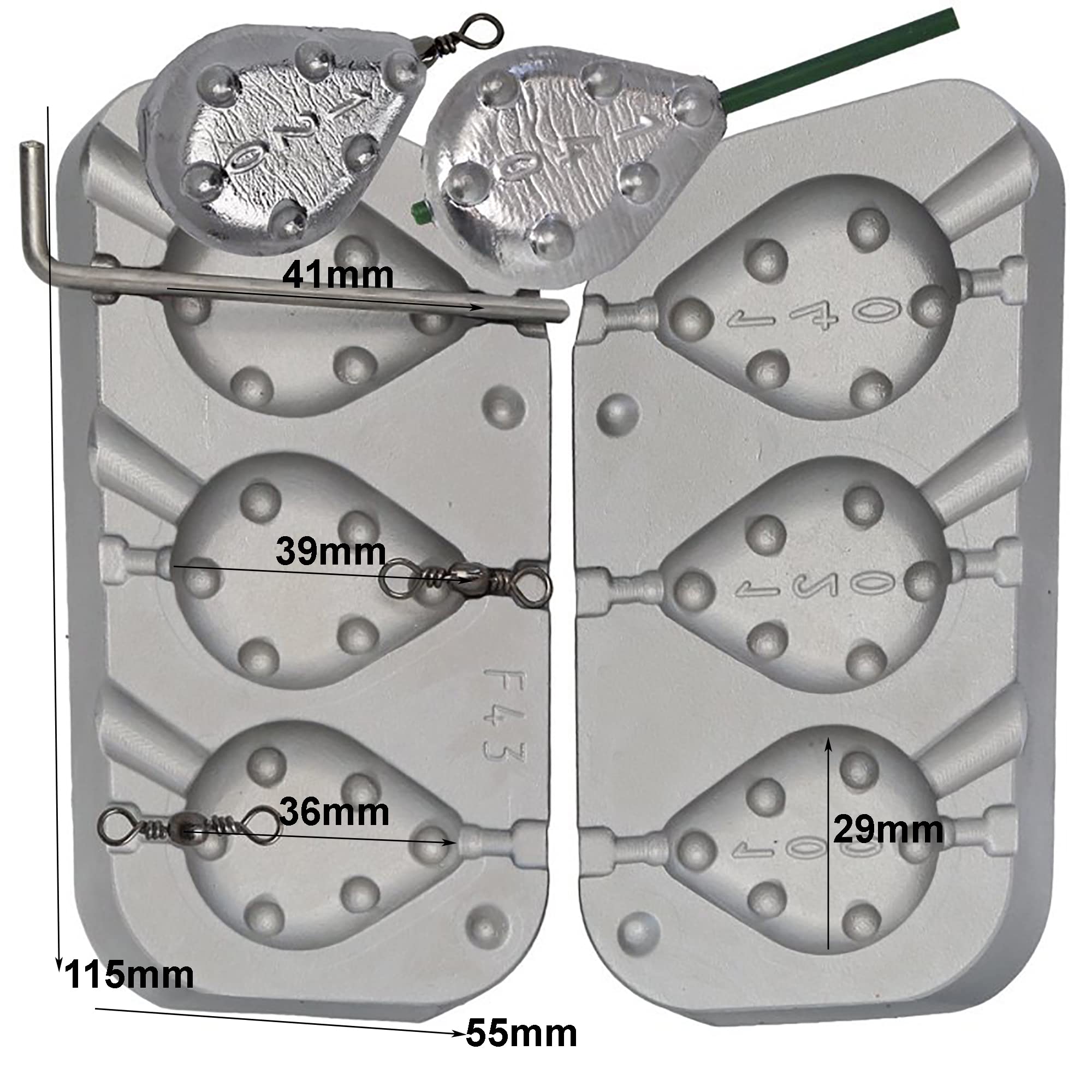 Grip Plat Pêche Poids Moule 100-120-140g 2 en 1 pour pêche à la carpe, mer, pêche à la ligne