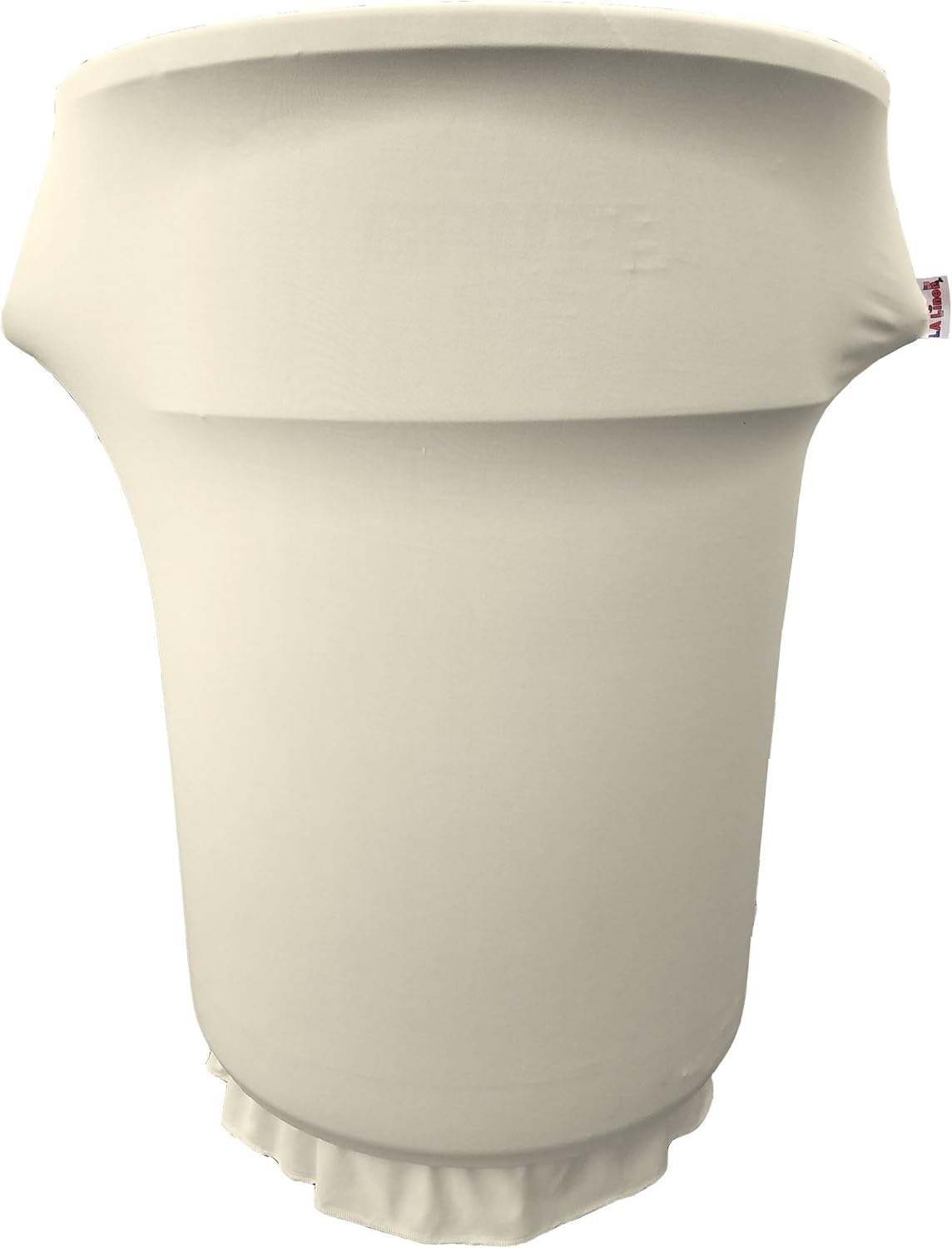LA Linen Stretch Spandex Fitted Trash Can Cover 32-Gallon Round, Bin Waste Container Cover, Outdoor Indoor Patio Backyard Decor, Blue Light