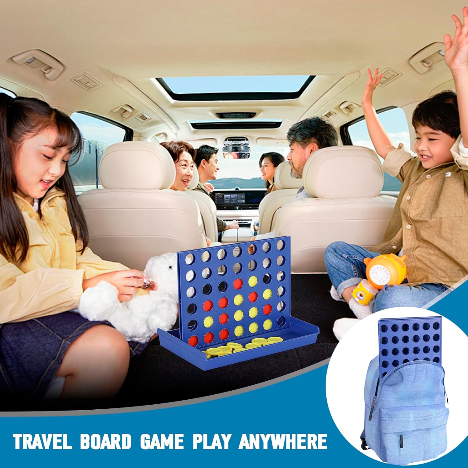 Pedolini 4 in a Row Connect Game Travel Board Game (Medium) 9.4 inch x 6.8 inch