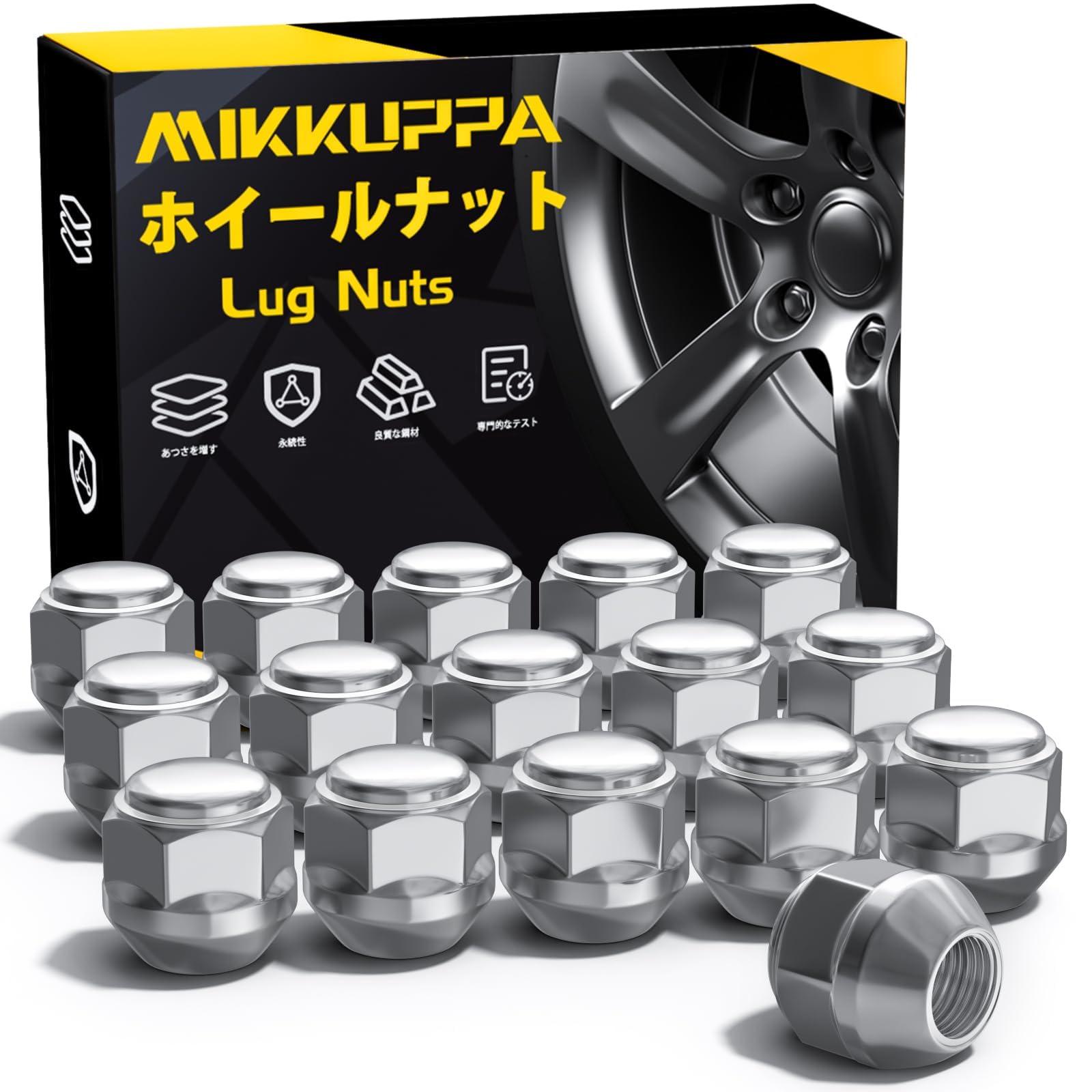 Amazon | MIKKUPPA ホイールナット M12 x P1.25 テーパー座60° 長さ22 