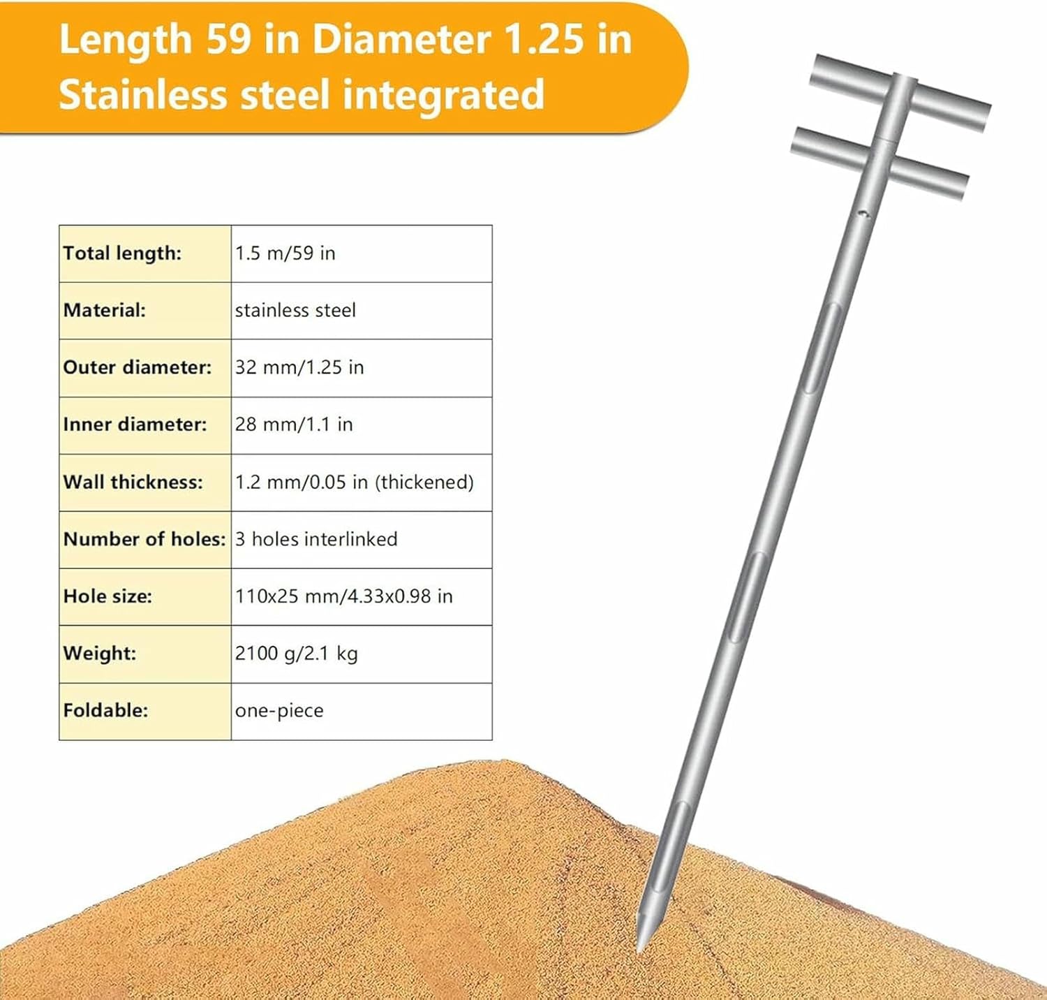 Stainless Steel Cement Sampler - Powder & Solid Probe for Construction Materials - Industrial Grade Durability
