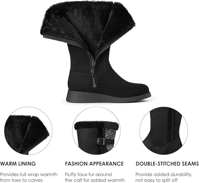DREAM PAIRS Womens Mid Calf Fashion
