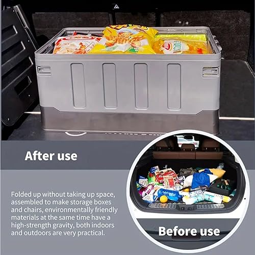 Miniatura 8 de Caja organizadora de coche plegable y versátil para asiento de automóvil, contenedores de almacenamiento resistentes con tapas, plástico duradero,