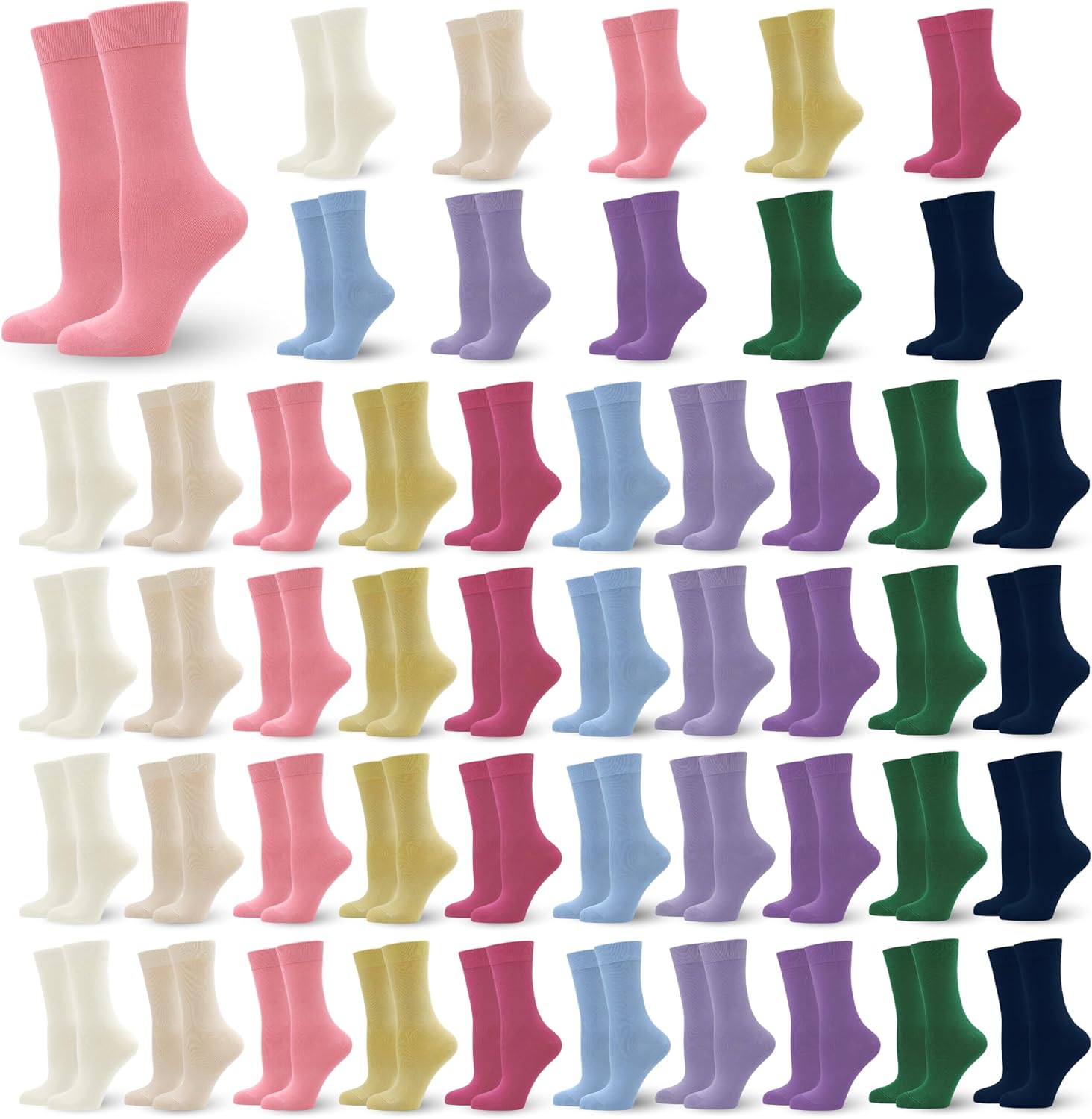 Viscose Bamboo Dress Sock Thin Women Elastic Casual LightWeight Adult Family Socks Bundle Pack in Bulk 50 Pairs
