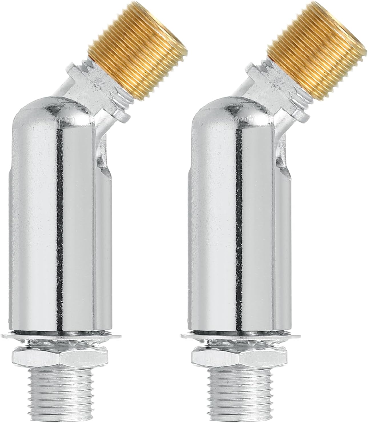 MECCANIXITY Sloped Ceiling Adapter, 180 Degree 46x15mm M10 Fine Thread Sloped Ceiling Light Fixture Adapter Kit for Ceiling Pendant Light Chandelier Track Suspend(Silver, Pack of 2)