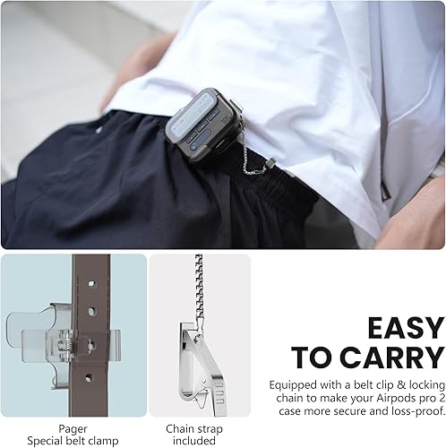 Miniatura 5 de (con bloqueo de seguridad) Fundas de búsqueda compatibles con AirPods Pro de 2 generación con kit de limpieza, funda protectora resistente de TPU