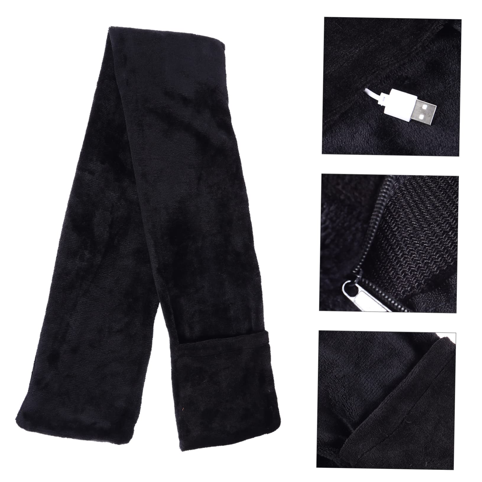 VALICLUD Bufanda Calefactable de Terciopelo Calentada Bufanda Cálida para Invierno Carga USB Cuello