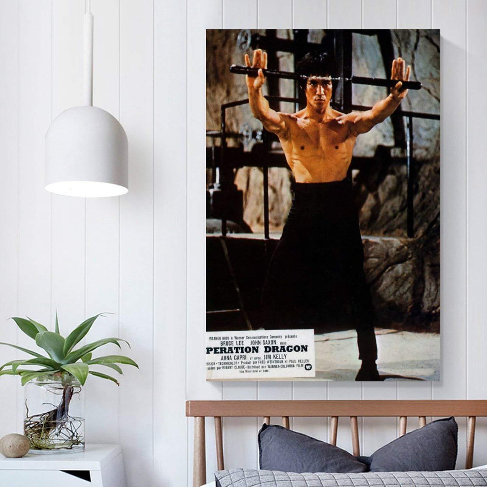 Bruce Lee Mit Nunchucks Film-Poster Auf Leinwand – 50x75 Cm, Druck Auf Leinwand, Moderne Wandkunst Für Wohnzimmer & Büro