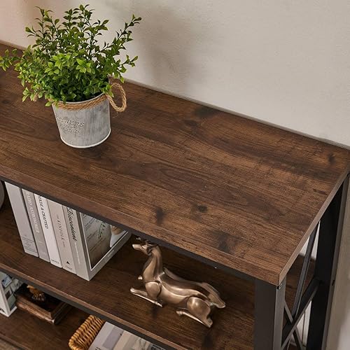 Miniatura 3 de BON AUGURE Rustic Console Table Behind Couch, Industrial Entryway Table with Shelves, Farmhouse 3 Tier Sofa Tables for Living Room, Entry, Hallway