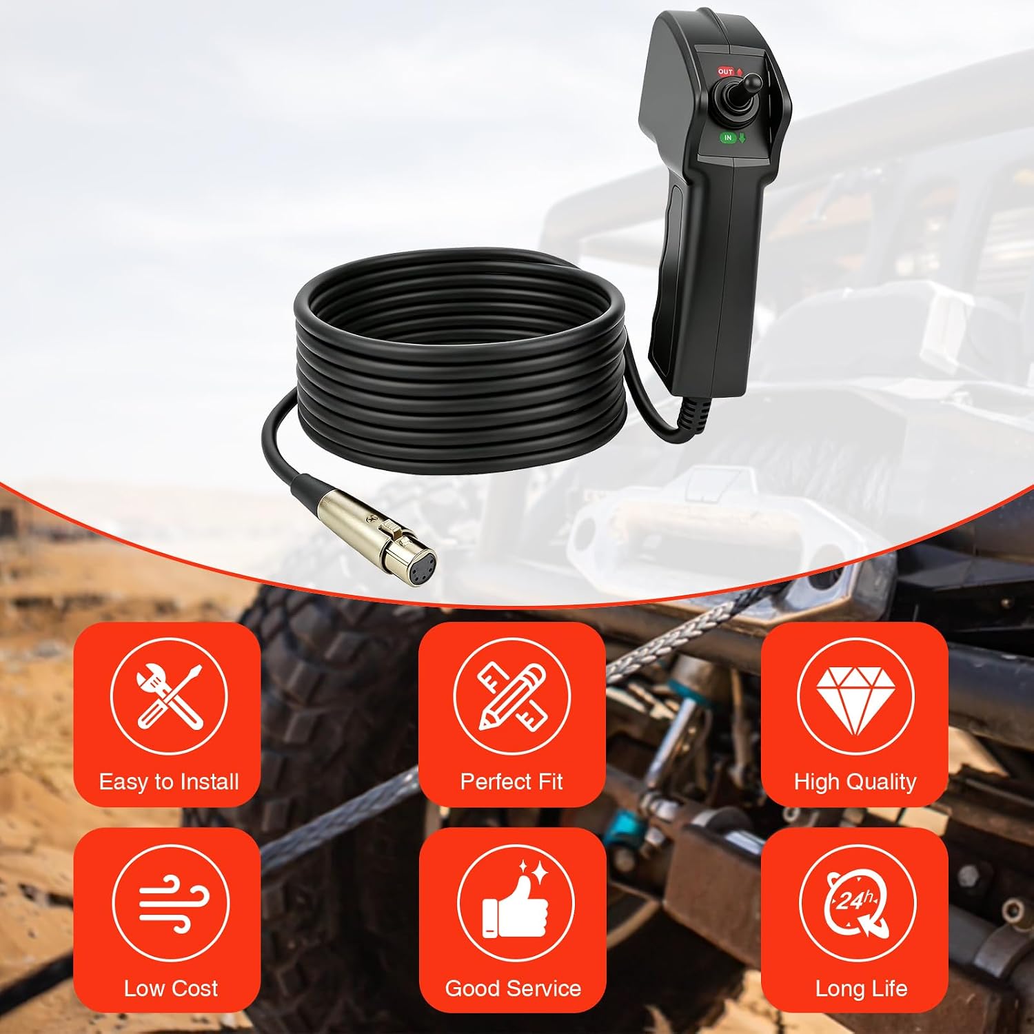 SB97495-50 Winch Remote Control Fit with Smittybilt XRC Gen2 Series XRC8 XRC9.5 XRC10 XRC12 XRC15 XRC15.5 XRC17.5 Winches X2O Gen 2 Series X2O10 X2O12 X2O15.5 X2O17.5 Winches Replaces 97495-50